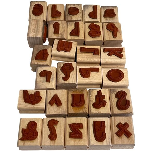 Stampin Up! Doodle Alphabet Rubber Stamp Set In Plastic Case - Picture 2 of 3